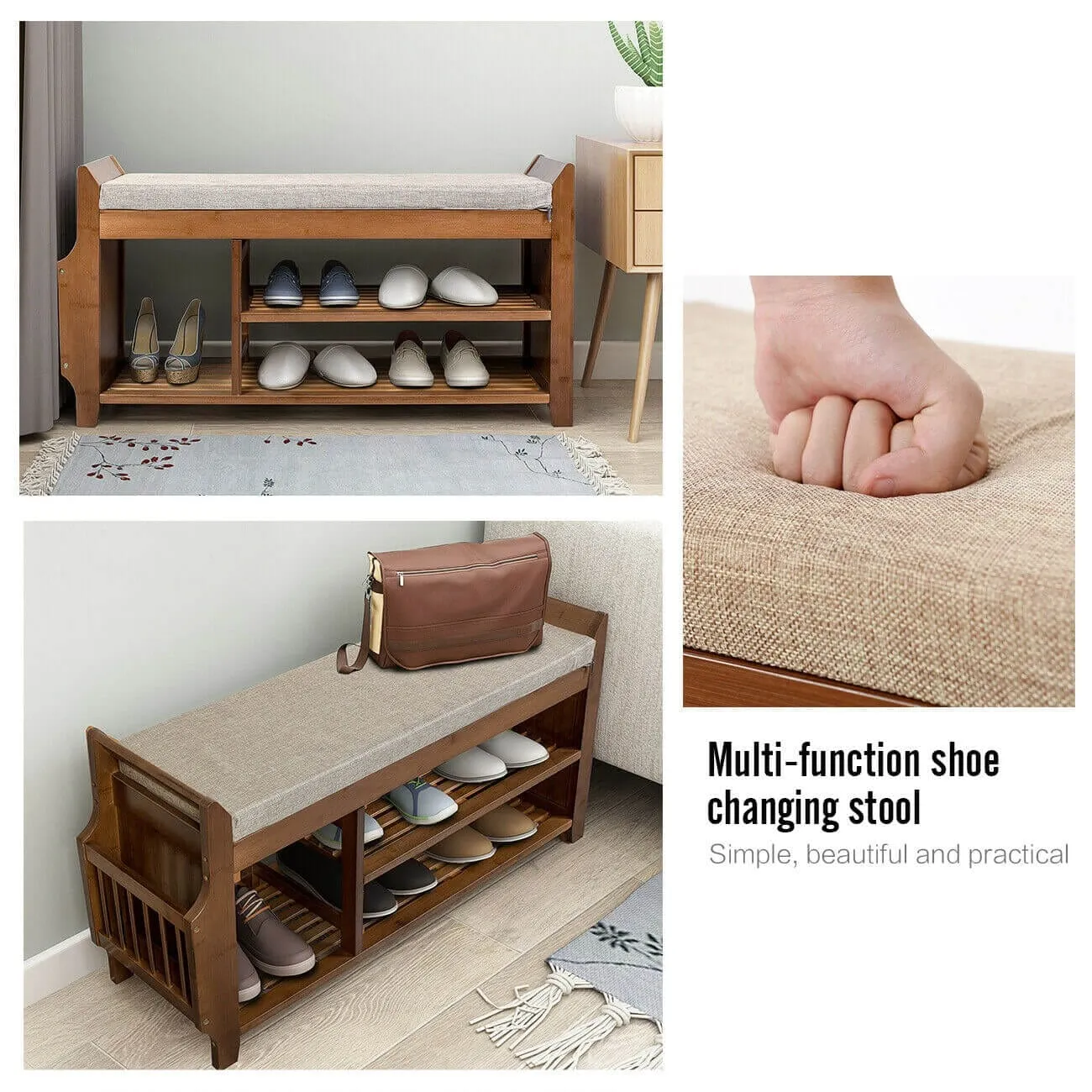 2 Tiers Bamboo Shoe Rack HW105