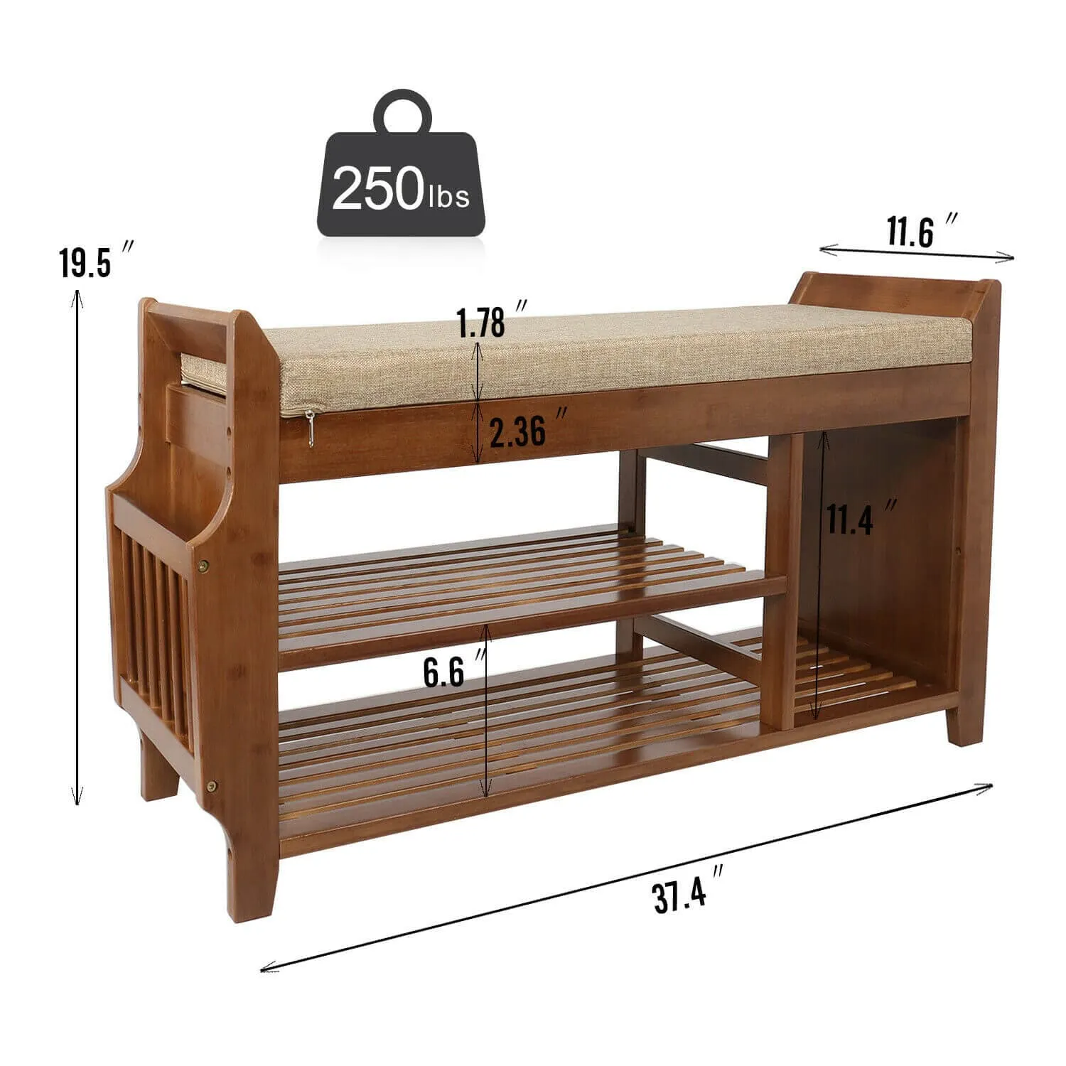 2 Tiers Bamboo Shoe Rack HW105