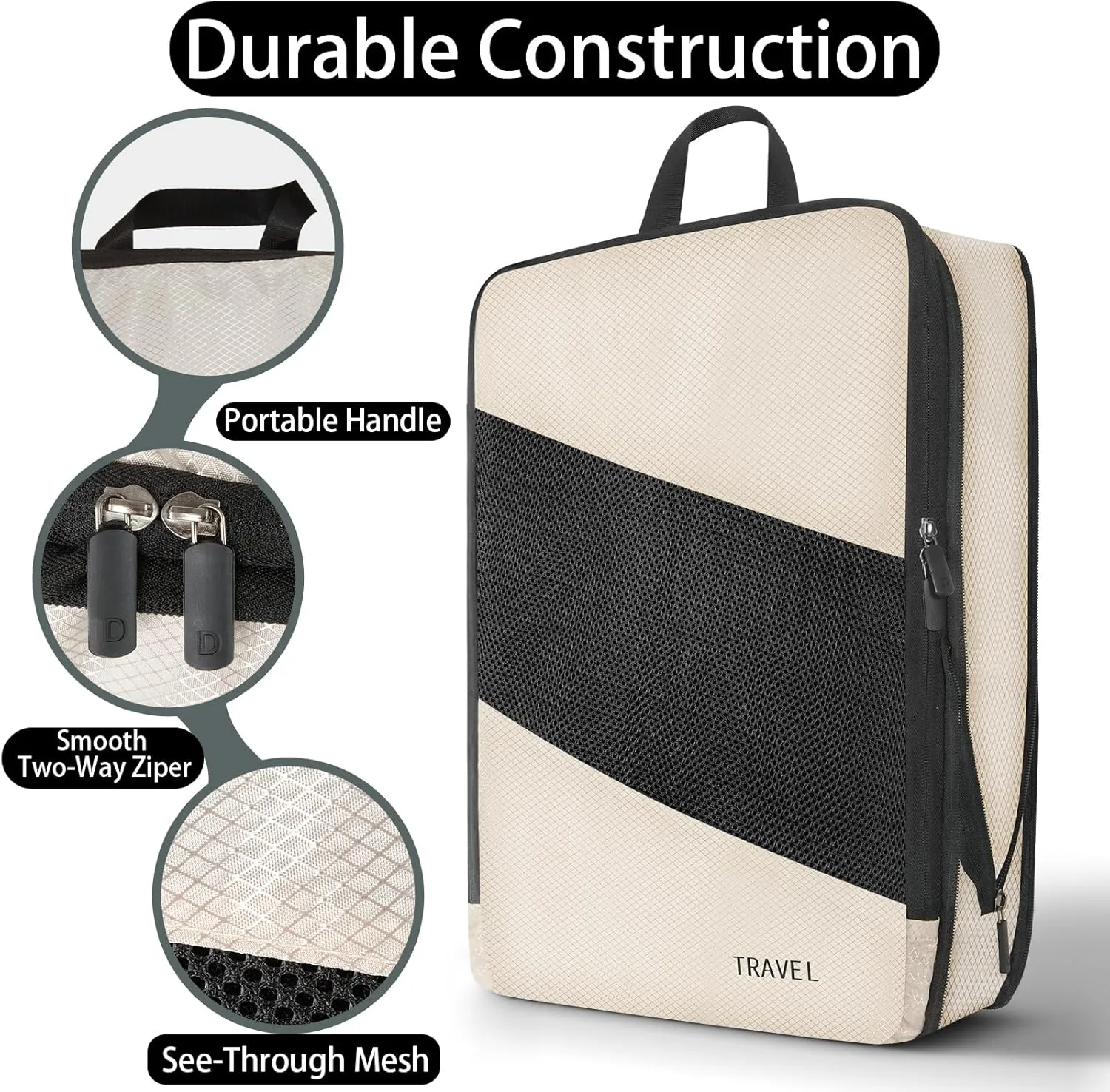 6 Set Compression Packing Cubes For Travel- Effortless Organization&Space Saving Cube For Quick Packing And Unpacking,Travel Must Have Suitcase Essentials For Business Trip,Cruise,Camping,Vacation