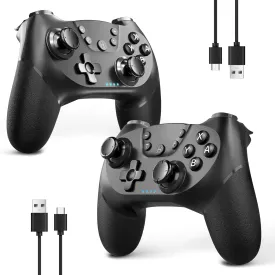 AceGamer 2 pack Wireless Controller for Nintendo Switch/Lite/OLED, Dual Vibration/Turbo/Ergonomic ! (Black*2)