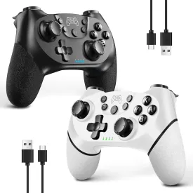 AceGamer Wireless Controller for Nintendo Switch/Lite/OLED, 2 pack, Dual Vibration/Turbo/Ergonomic ! (Black&White)