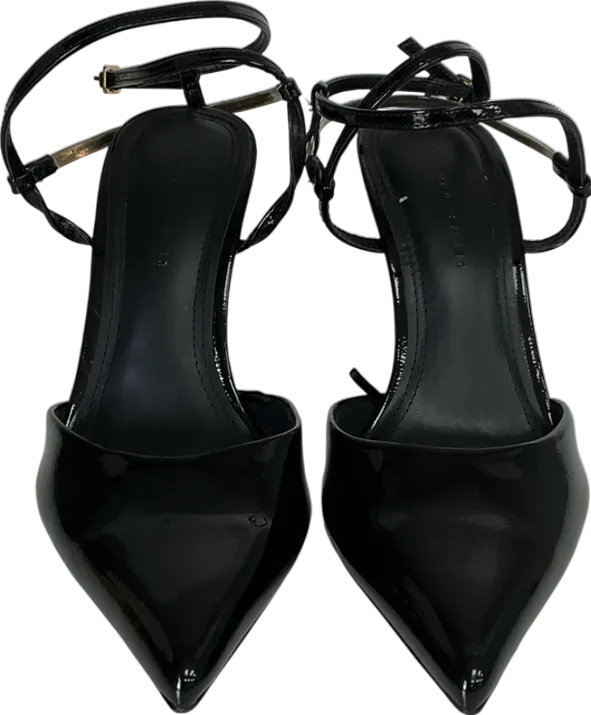 Bershka Black High-heel Shoes With Chain Detail UK 6 EU 39 👠