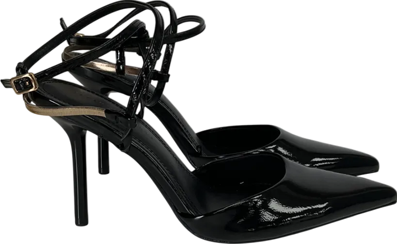 Bershka Black High-heel Shoes With Chain Detail UK 6 EU 39 👠