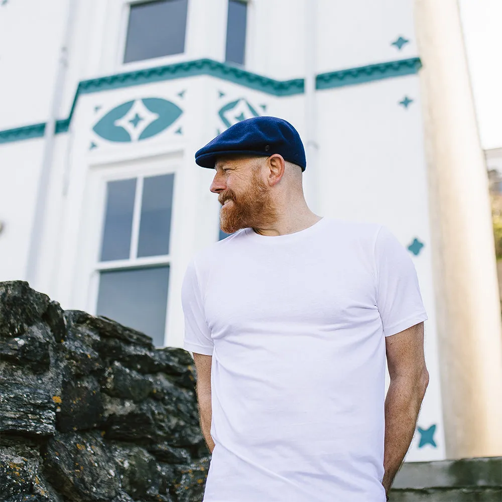 Classic Wool Flat Cap - Navy Blue