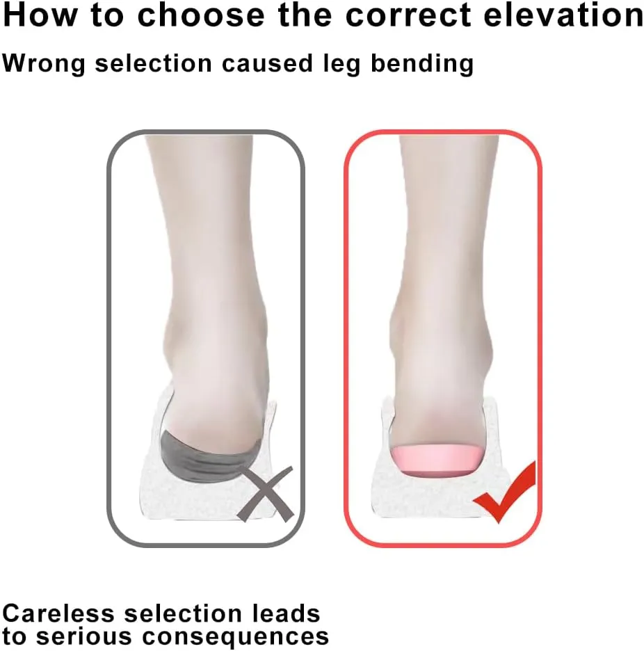 Correct-Position Height Increase Insoles, Heel Cushion Inserts, Heel Lift Inserts for Leg Length Discrepancies (Black, 1.8" Height)