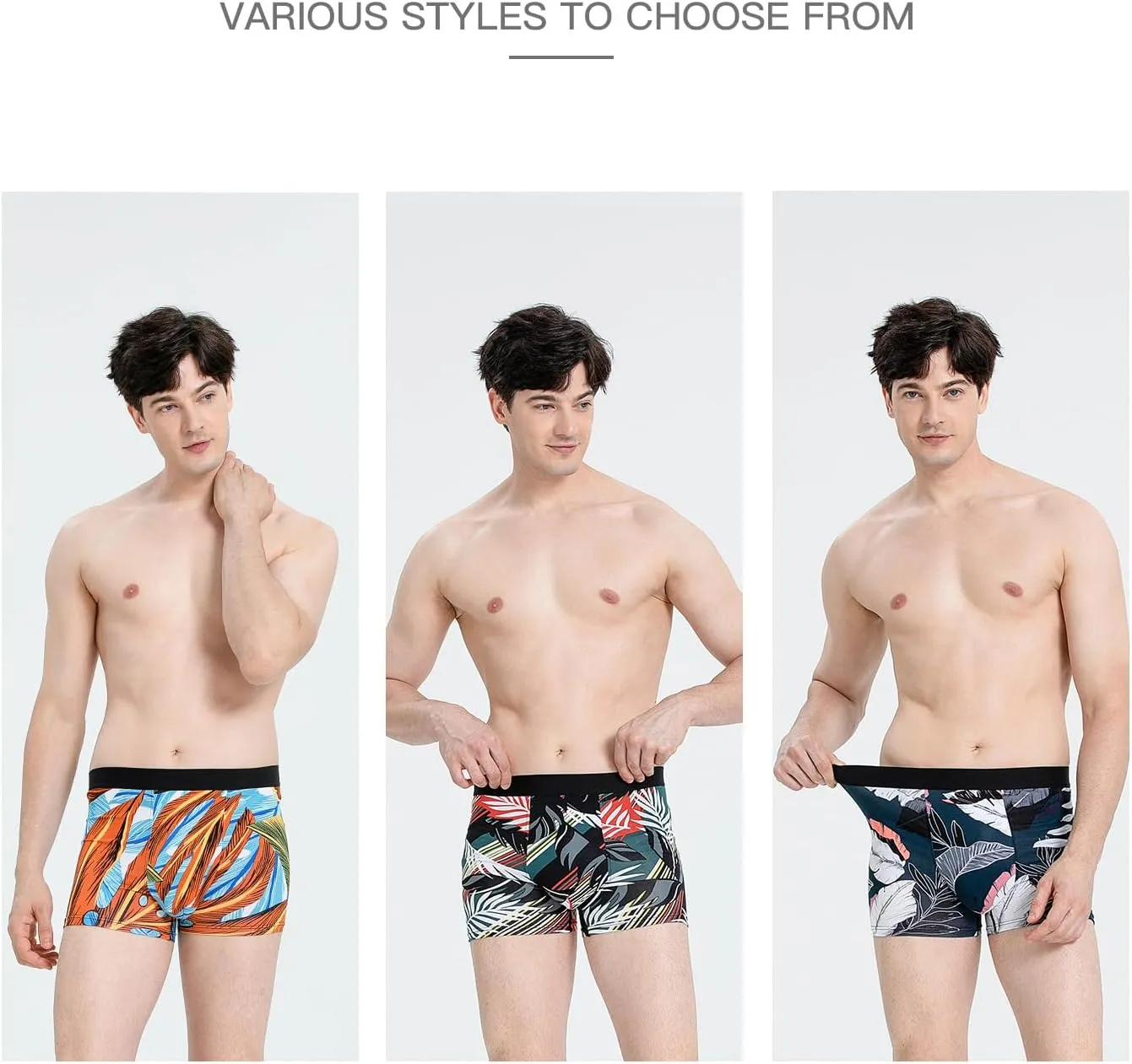 Men's Underwear Boxer Briefs Bamboo Viscose Trunks Soft Comfortable Multipack