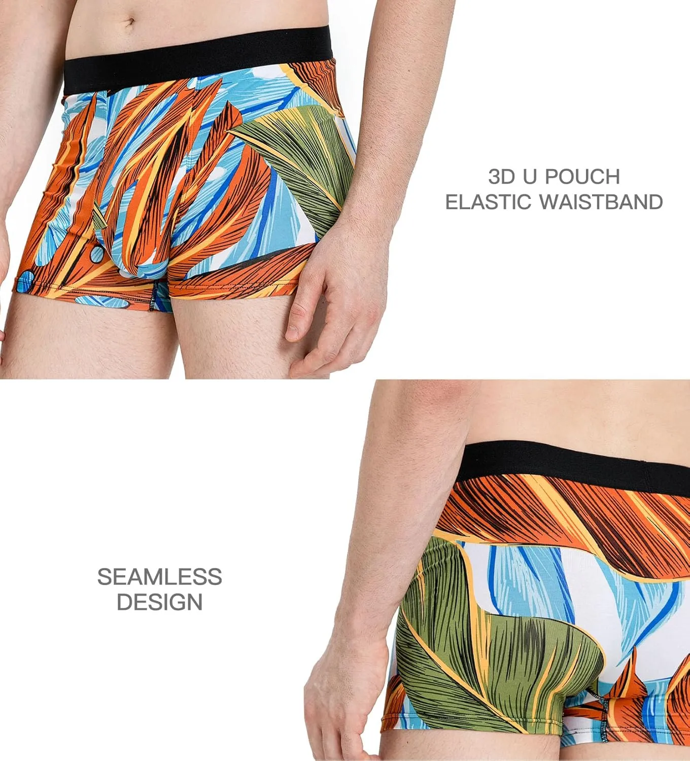 Men's Underwear Boxer Briefs Bamboo Viscose Trunks Soft Comfortable Multipack