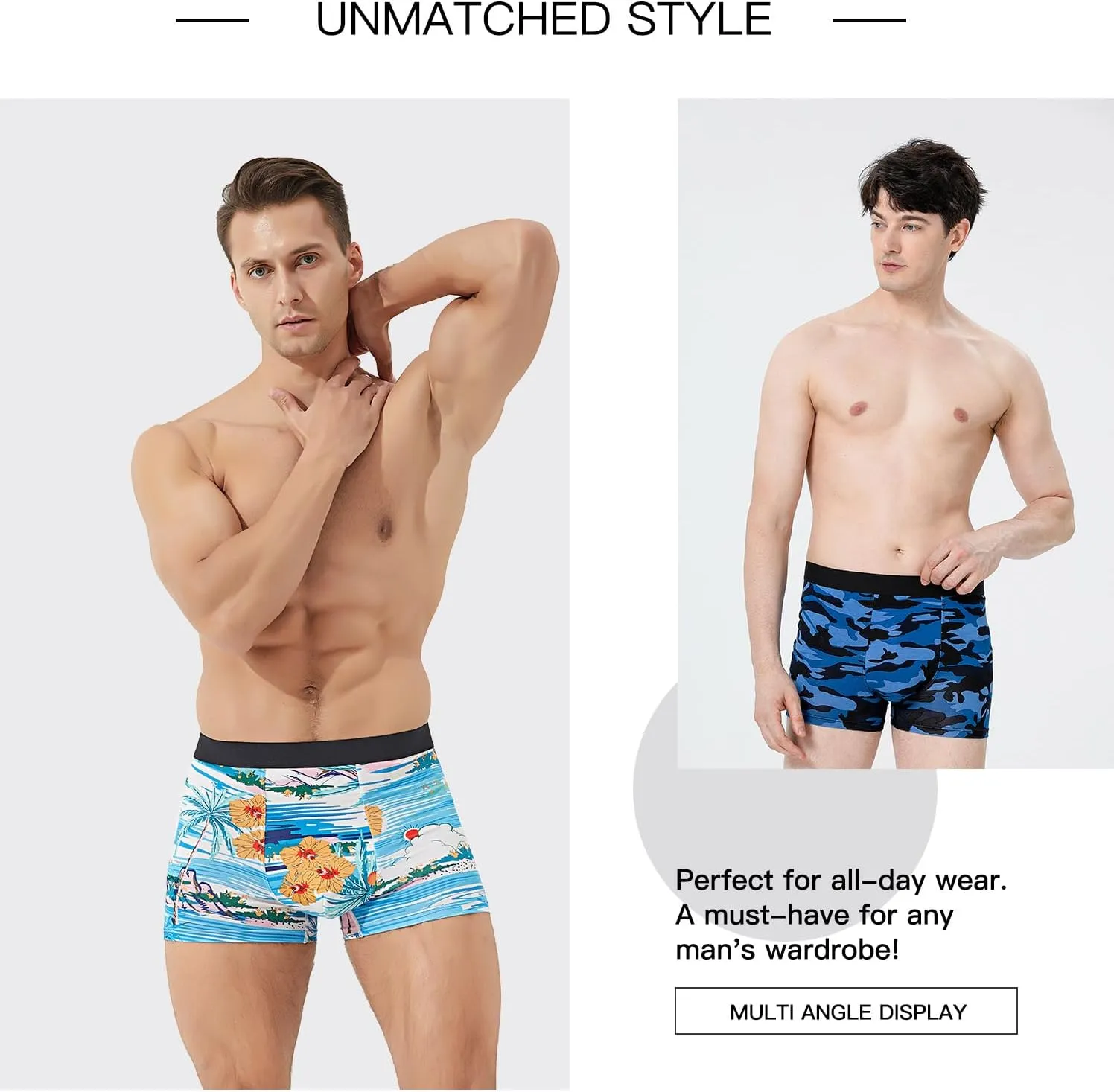 Men's Underwear Boxer Briefs Bamboo Viscose Trunks Soft Comfortable Multipack