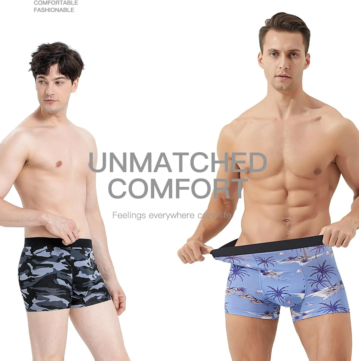 Men's Underwear Boxer Briefs Bamboo Viscose Trunks Soft Comfortable Multipack