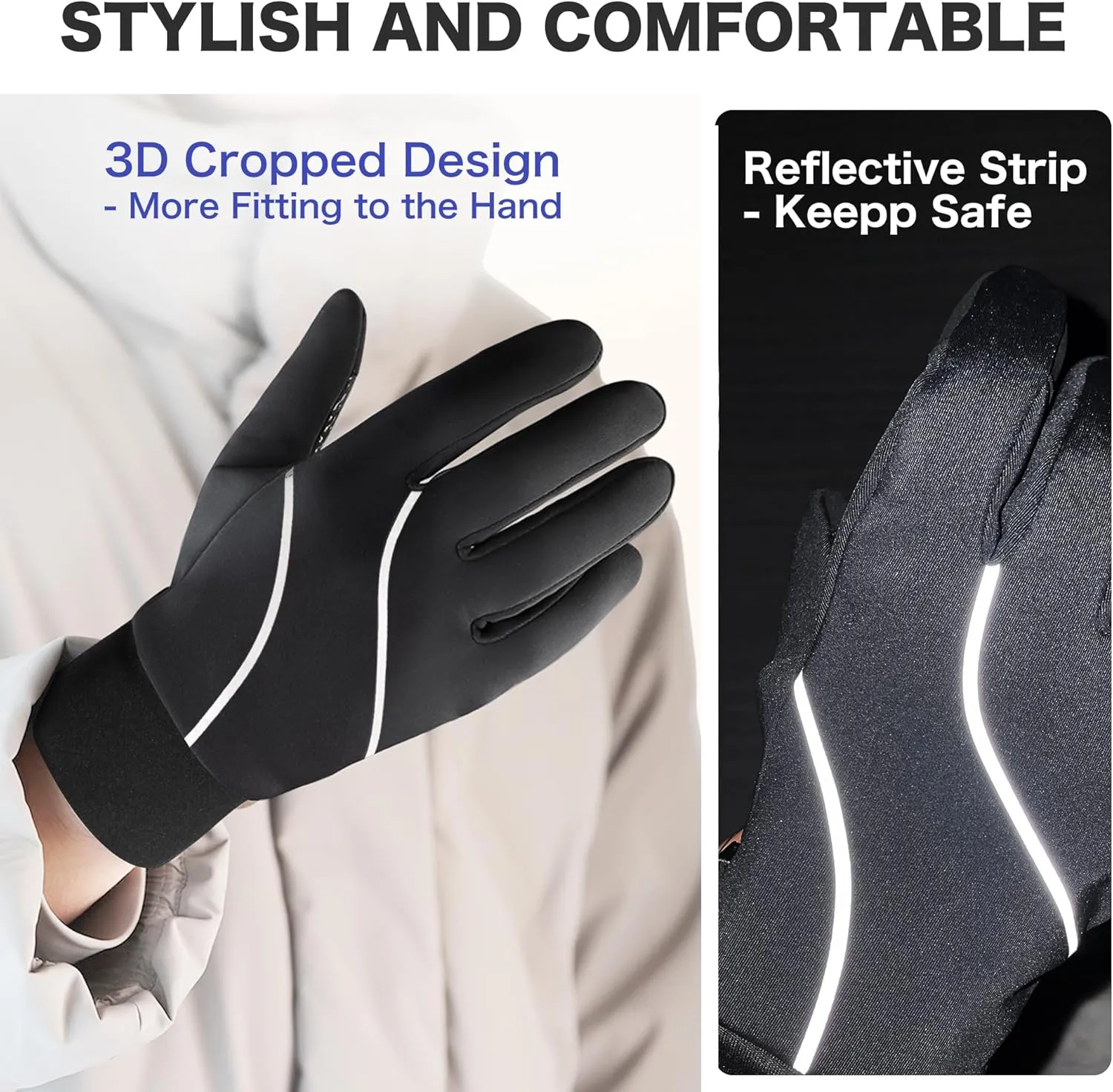 Origem Winter Gloves Men Women, Touch Screen Anti-Slip Warm 3M Thinsulate Running Gloves Lined for Cycling Driving Hiking Walking Gardening