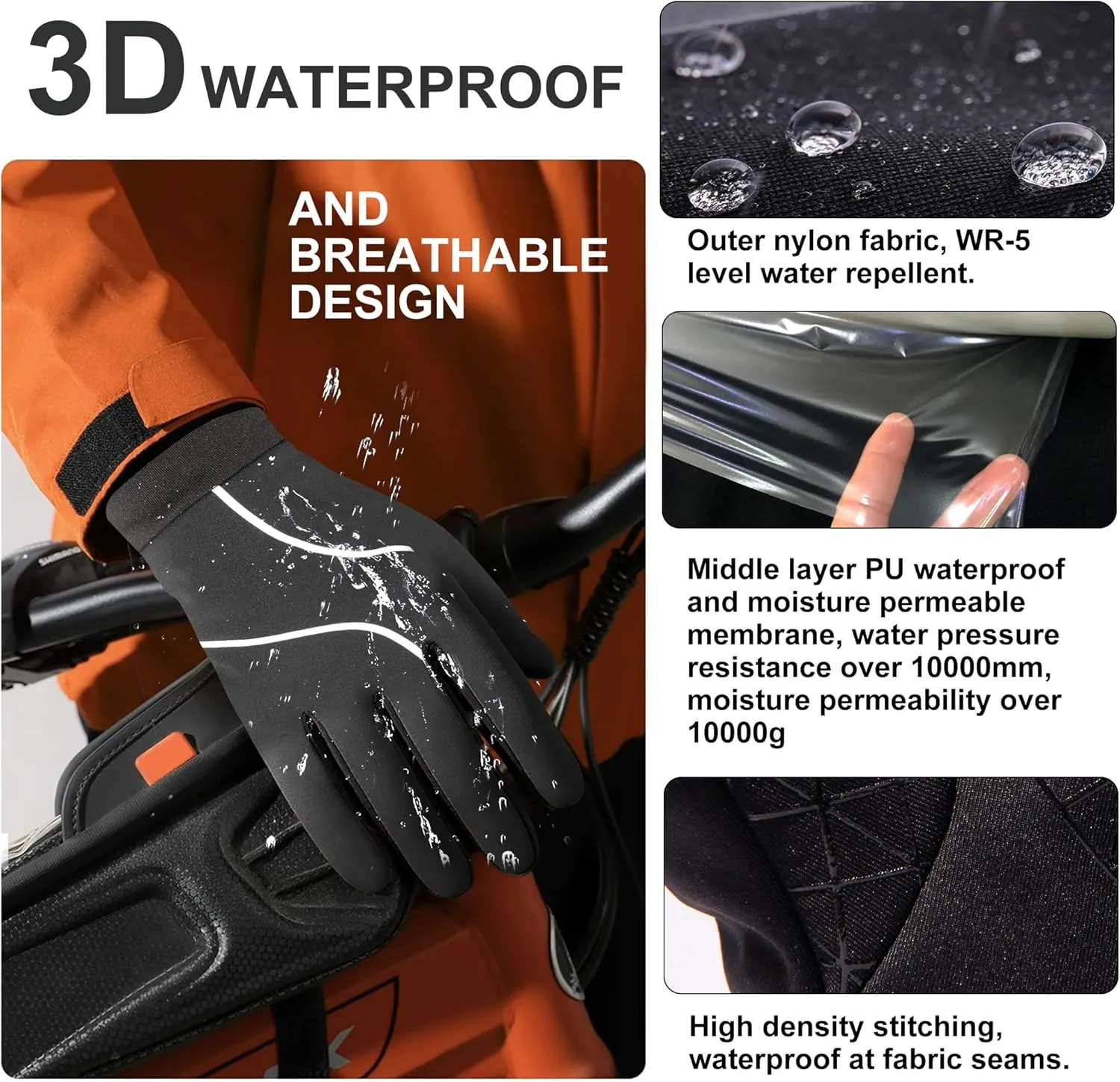 Origem Winter Gloves Men Women, Touch Screen Anti-Slip Warm 3M Thinsulate Running Gloves Lined for Cycling Driving Hiking Walking Gardening