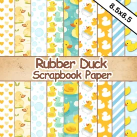 Rubber Duck Scrapbook Paper: 20 Double-Sided Sheets, 8.5x8.5 inches. Cute Duck Themed Craft Paper Pad. Perfect for DIY, Origami, Collage, Junk Journals, Ephemera, Decoupage, Mixed Media Art and More. Paperback  July 2, 2024