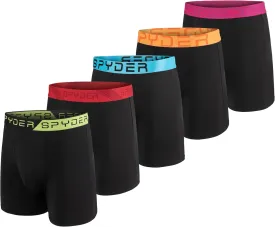 Spyder Mens Boxer Briefs 5 Pack Poly Spandex Performance Boxer Briefs Underwear