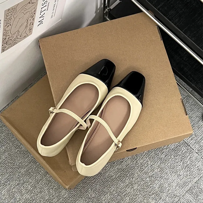 TAVIMART  -  Retro Simple Square Head Low Heel Mary Jane Shoes for Ladies Spring Autumn Comfortable Lovely Heels Shoes for Women