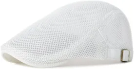 VOBOOM Men Breathable Mesh Summer Hat Adjustable Newsboy Beret Ivy Cabbie Flat Cap
